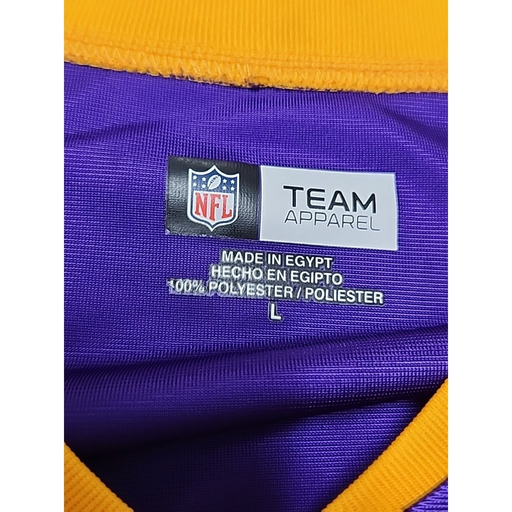 Minnesota Viking Jersey Unisex L NFL Team Apparel Purple Jersey Dazzle Knit 2008 - Picture 4 of 10